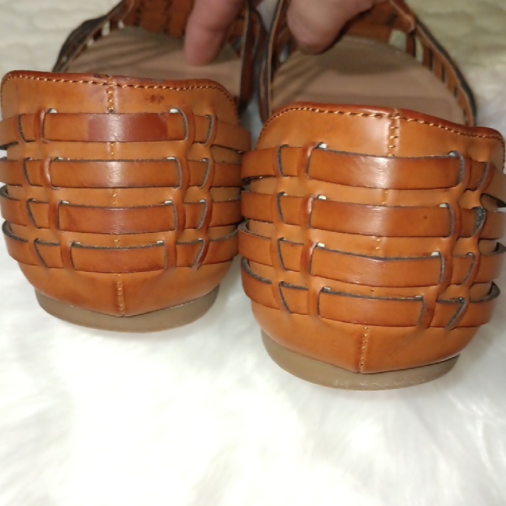 JUSTFAB Lucita- Chic Brown Woven Flats for Women - Picture 3 of 4